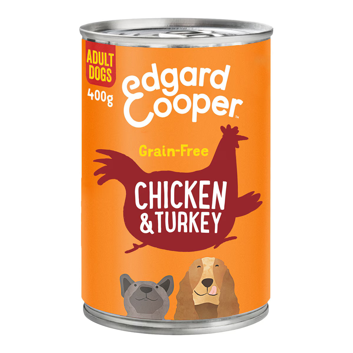 Comida húmeda para perros adultos Pequeños Medianos Grandes Edgard & Cooper paté pollo y pavo 400 g