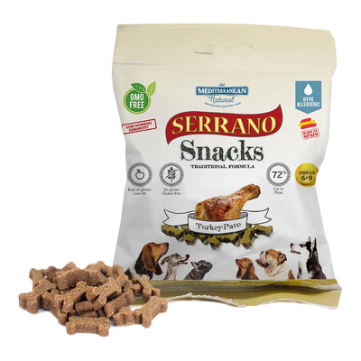 Snack para perros Mediterranean Natural Serrano pavo 85 g